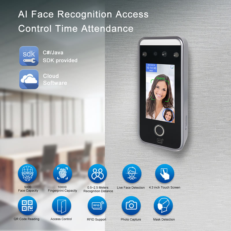 Access Control AI06F Dynamic Facial and Fingerprint Recognition Terminal